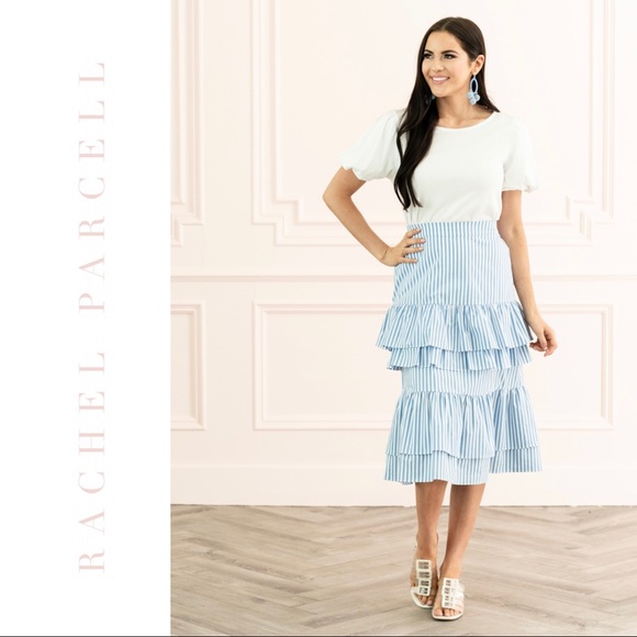 Rachel Parcell Dresses & Skirts - Rachel Parcell Stripe Stretch Cotton Tier Skirt